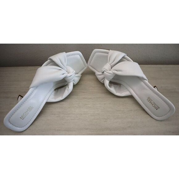 MICHAEL Michael Kors SG23L Women's Sz 8M White Elena Leather Heeled Sandals $135 - Picture 10 of 12